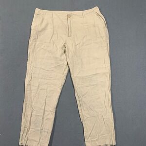 Jones New York Sport Woman Linen Pants‎ Beige 18W Plus Size Casual